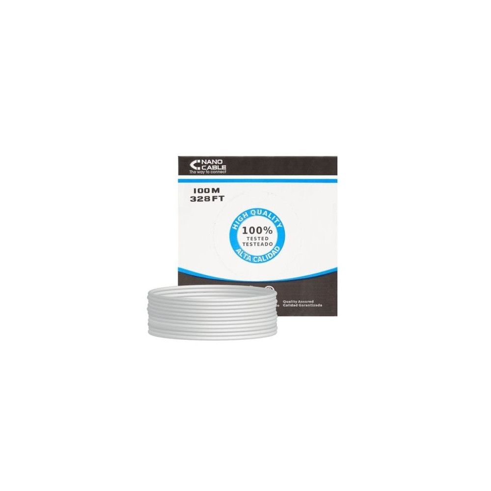 Bobina de Cable RJ45 UTP Nanocable 10.20.0302-FLEX Cat.5e/ 100m/ Gris | Bobinas
