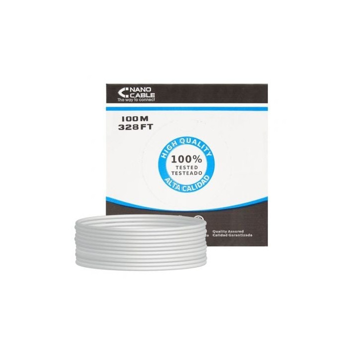Bobina de Cable RJ45 UTP Nanocable 10.20.0302-FLEX Cat.5e/ 100m/ Gris | Bobinas
