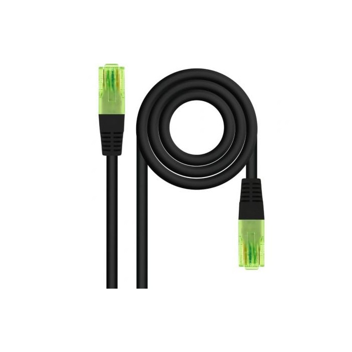 Cable de Red RJ45 UTP Nanocable 10.20.1400-BK Cat.6/ 50cm/ Negro | Hasta 1 m