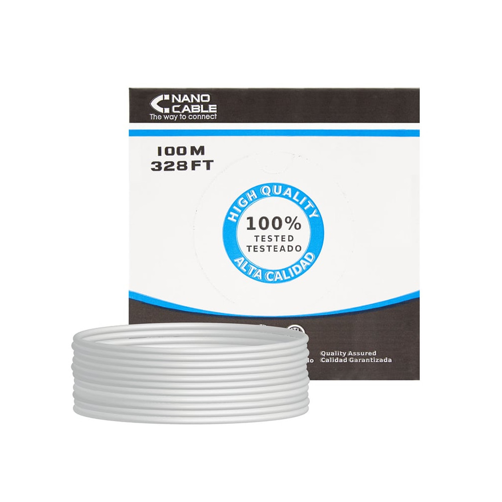 Bobina de Cable RJ45 UTP Nanocable 10.20.0502 Cat.6/ 100m/ Gris | Bobinas