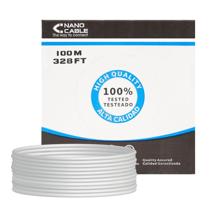Bobina de Cable RJ45 UTP Nanocable 10.20.0502 Cat.6/ 100m/ Gris | Bobinas