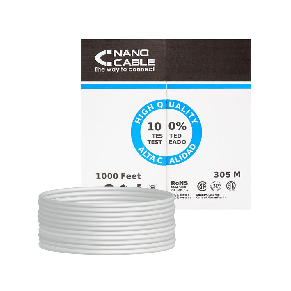 Bobina de Cable RJ45 UTP Nanocable 10.20.0504 Cat.6/ 305m/ Gris | Bobinas