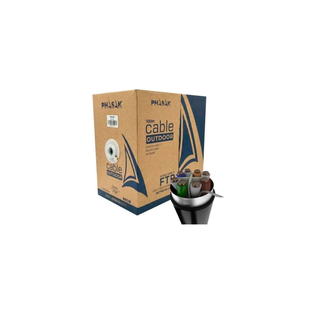 Bobina de Cable RJ45 FTP Phasak PHR 681 Cat.6A/ 100m/ Gris | Bobinas