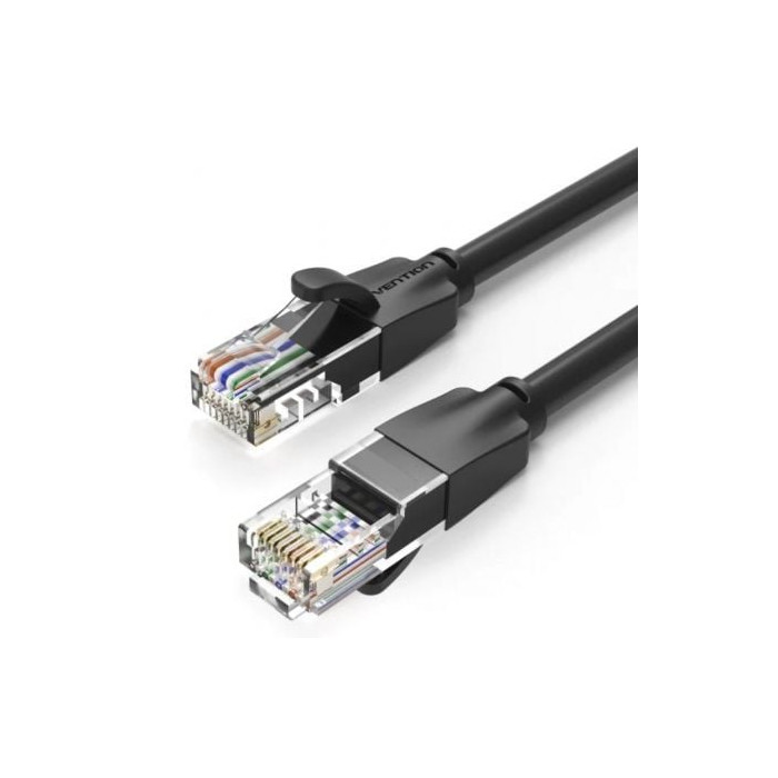 Cable de Red RJ45 UTP Vention IBEBD Cat.6/ 50cm/ Negro | Hasta 1 m
