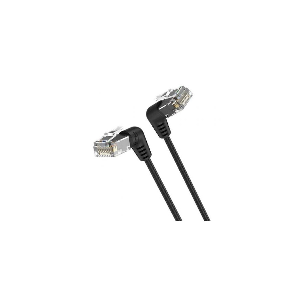 Cable de Red RJ45 UTP Vention IBOBF Cat.6A/ 1m/ Cabeza Rotatoria 360º/ Negro | Hasta 1 m