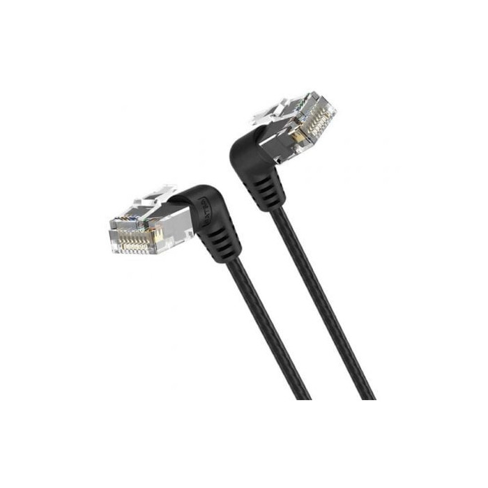 Cable de Red RJ45 UTP Vention IBOBF Cat.6A/ 1m/ Cabeza Rotatoria 360º/ Negro | Hasta 1 m