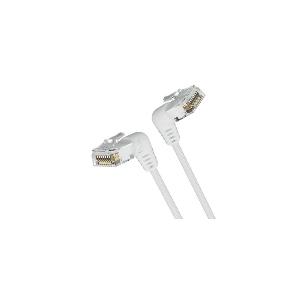 Cable de Red RJ45 UTP Vention IBOWI Cat.6A/ 3m/ Cabeza Rotatoria 360º/ Blanco | 3 m