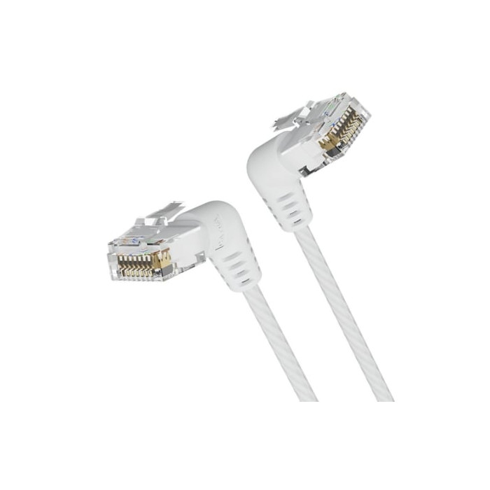 Cable de Red RJ45 UTP Vention IBOWI Cat.6A/ 3m/ Cabeza Rotatoria 360º/ Blanco | 3 m