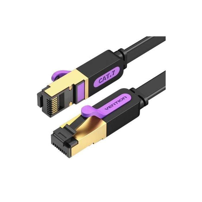 Cable de Red RJ45 SFTP Vention ICDBF Cat.7/ 1m/ Negro | Hasta 1 m