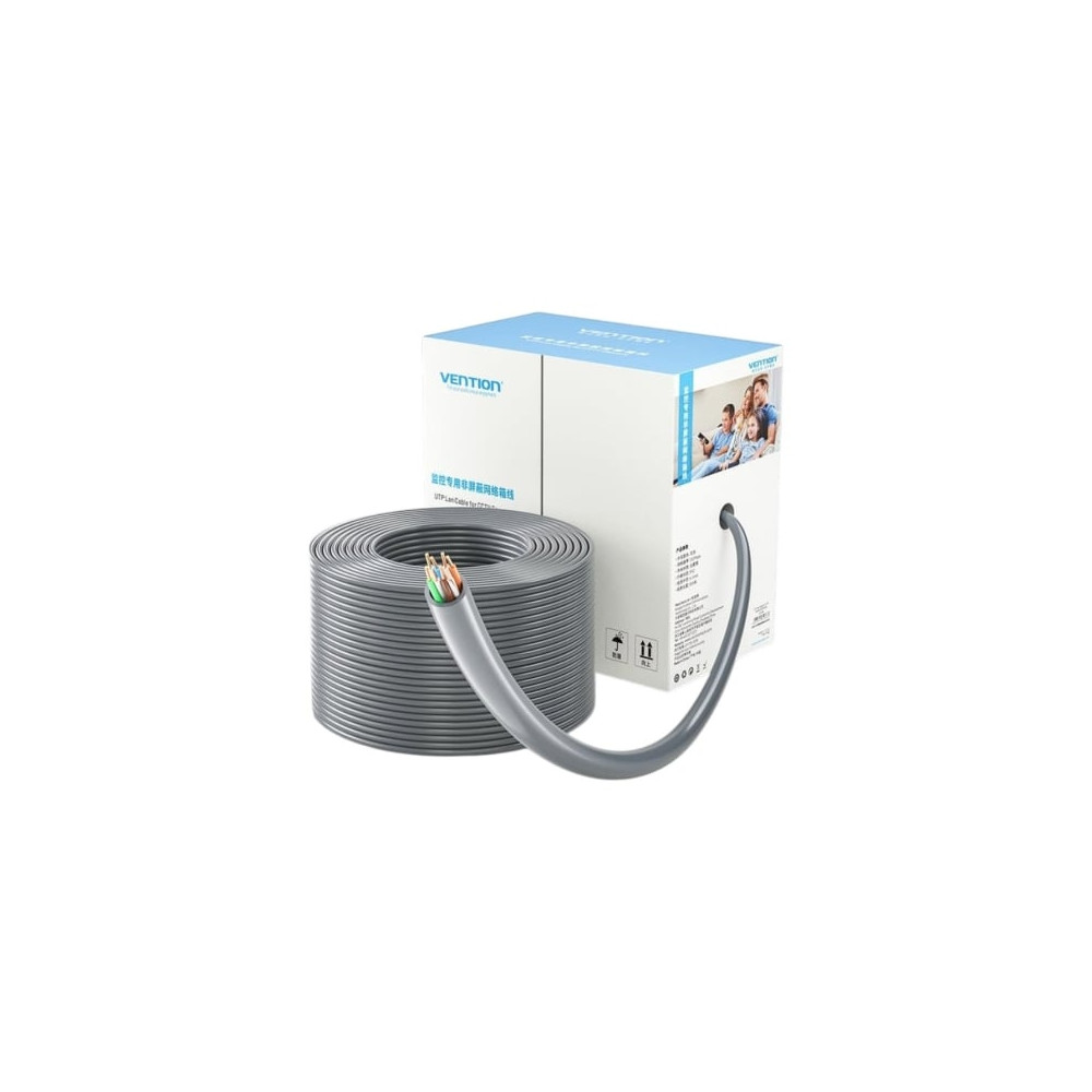 Bobina de Cable RJ45 UTP Vention IJCH305 Outdoor Patch Cat.5e/ 305m/ Gris | Bobinas