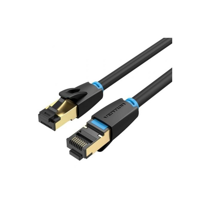 Cable de Red RJ45 SFTP Vention IKABF Cat.8/ 1m/ Negro | Hasta 1 m