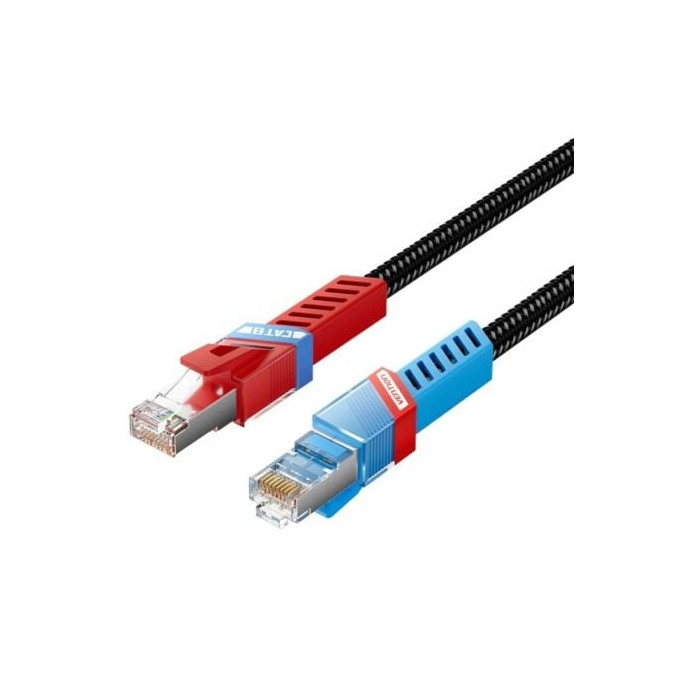 Cable de Red RJ45 SFTP Vention IKJBF Cat.8/ Gaming/ 1m/ Negro | Hasta 1 m