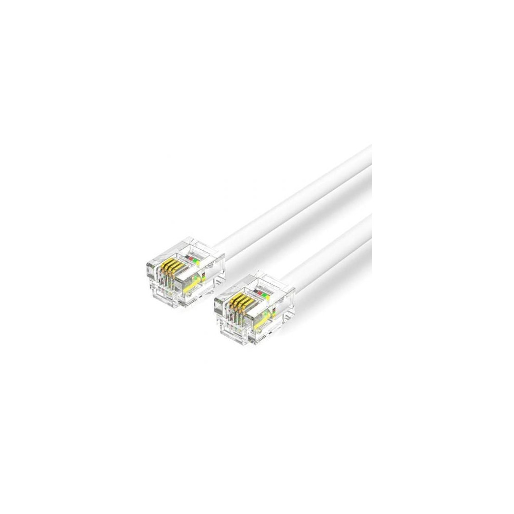 Cable de Teléfono RJ11 6P4C Vention IQBWI/ 3m/ Blanco | 3 m