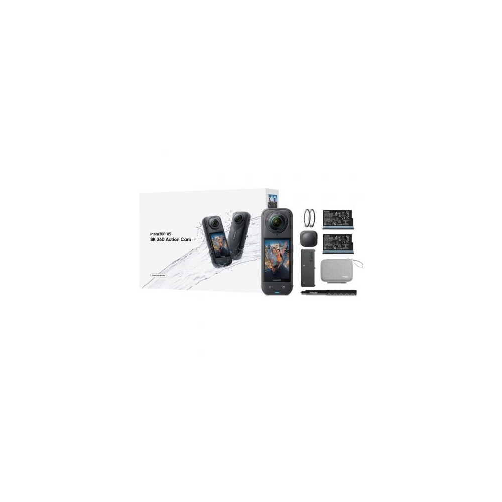 Cámara Digital Deportiva Insta360 X5 Essecial Kit/ 8K/ Ángulo de visión 360º/ Negra | Cámaras Digitales