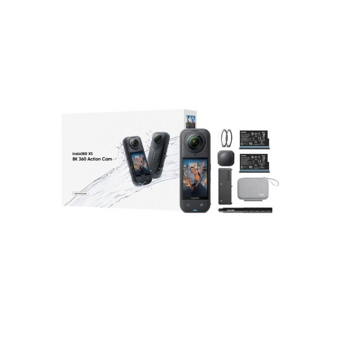 Cámara Digital Deportiva Insta360 X5 Essecial Kit/ 8K/ Ángulo de visión 360º/ Negra | Cámaras Digitales