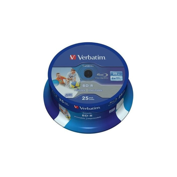 Blue-Ray BD-R Verbatim 43811 Imprimible 6X/ Tarrina-25uds | DVD