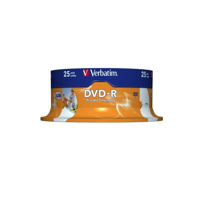 DVD-R Verbatim Imprimible 16X/ Tarrina-25uds | DVD
