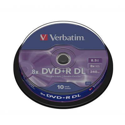 DVD+R Doble Capa Verbatim Advanced AZO 8X/ Tarrina-10uds | DVD