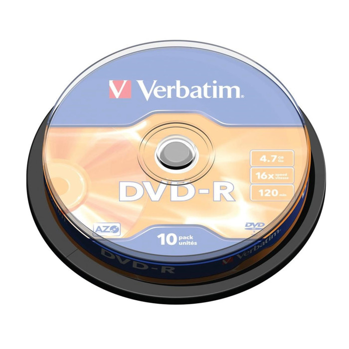 DVD-R Verbatim Advanced AZO 16X/ Tarrina-10uds | DVD