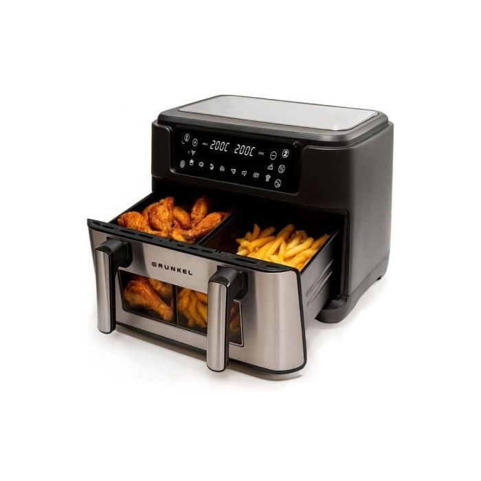 Freidora por Aire Airfryer / Sin Aceite Grunkel Dualflexifryer/ 2800W/ Capacidad 10L | Freidoras