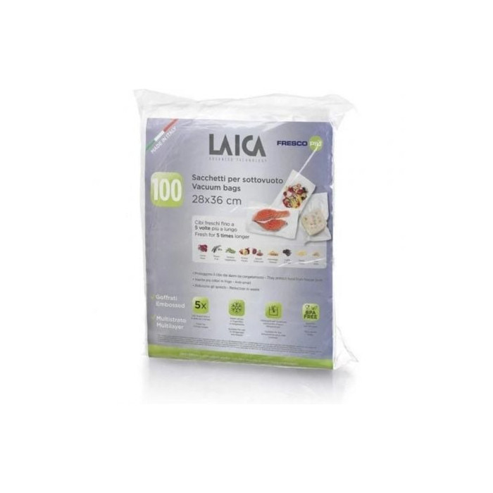Bolsa para envasar al vacío Laica VT3512/ 28 X 36cm/ 100 bolsas | Envasadoras