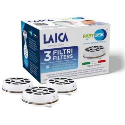 Filtro de Carbón FAST DISK Laica FD03A/ Pack de 3 Unidades/ Compatibilidad Flown go | Hervidores