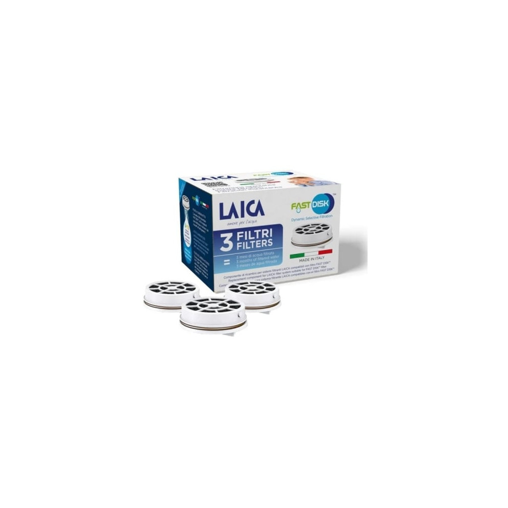 Filtro de Carbón FAST DISK Laica FD03A/ Pack de 3 Unidades/ Compatibilidad Flown go | Hervidores