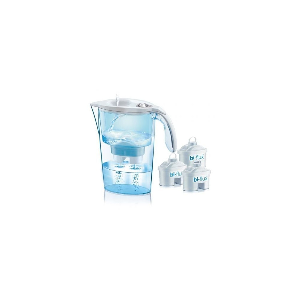 Pack Jarra Filtrante Laica Stream Line/ 2.3L/ Blanca/ Jarra + 3 Filtros BI-FLUX | Hervidores