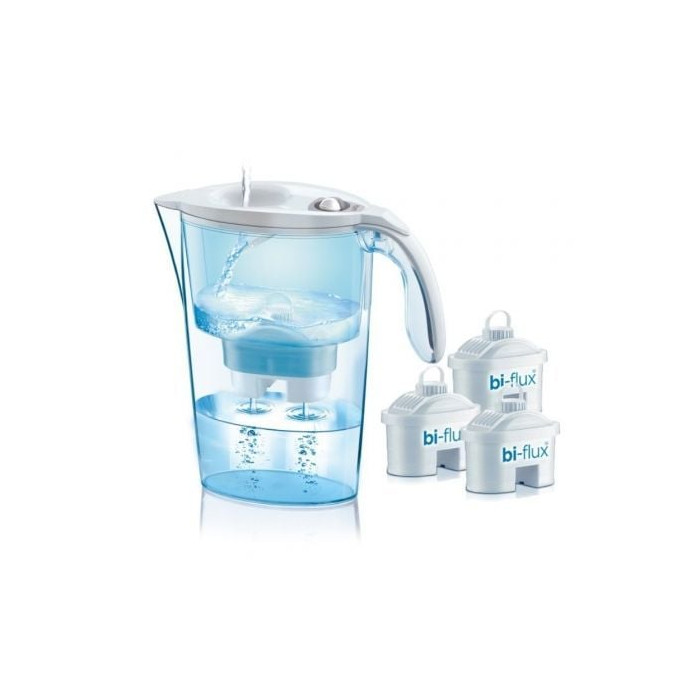 Pack Jarra Filtrante Laica Stream Line/ 2.3L/ Blanca/ Jarra + 3 Filtros BI-FLUX | Hervidores