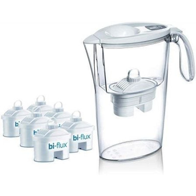Pack Jarra Filtrante Laica Stream/ 2.3L/ Blanca/ Jarra + 6 Filtros BI-FLUX | Hervidores