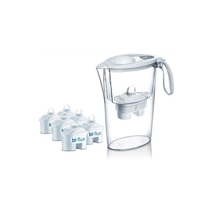 Pack Jarra Filtrante Laica Stream/ 2.3L/ Blanca/ Jarra + 6 Filtros BI-FLUX | Hervidores