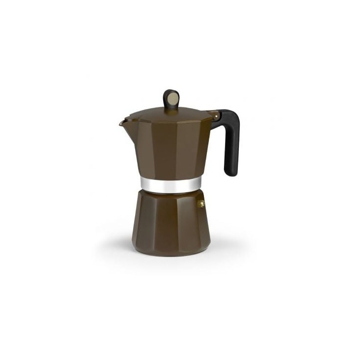 Cafetera Italiana Induction Cream M671012/ 12 Tazas/ Marrón | Cafeteras