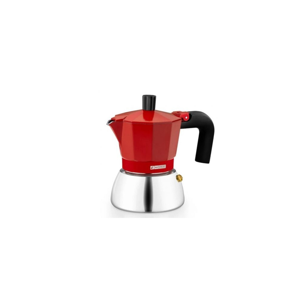 Cafetera Italiana Monix Induction Inox M863106/ 6 Tazas/ Roja | Cafeteras