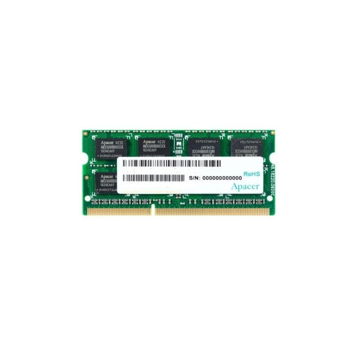 Memoria RAM Apacer DS.04G2K.KAM 4GB/ DDR3/ 1600MHz/ 1.5V/ CL11/ SODIMM | Memoria RAM