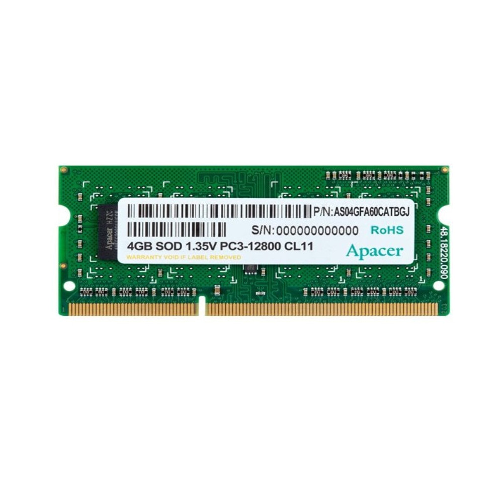 Memoria RAM Apacer DV.04G2K.KAM 4GB/ DDR3L/ 1600MHz/ 1.35V/ SODIMM | Memoria RAM