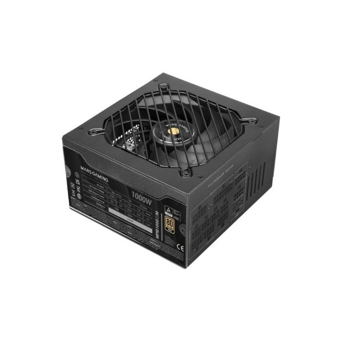 Fuente de Alimentación Mars Gaming MPB1000SIM/ 1000W/ Ventilador 14cm/ ATX 3.1/ PCIe 5.1/ 80 Plus Gold | Fuentes