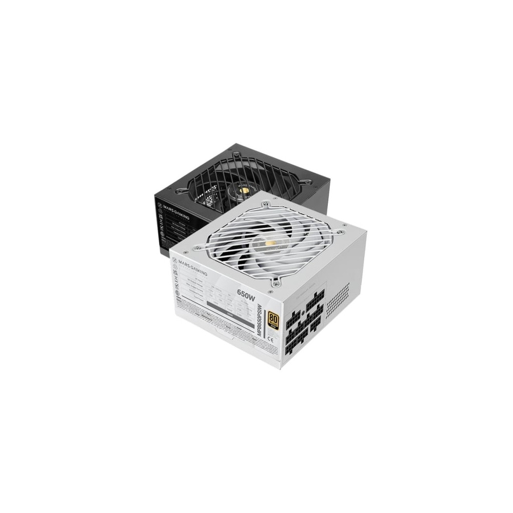 Fuente de Alimentación Mars Gaming MPB650PSI/ 650W/ Ventilador 12cm/ 80 Plus Gold/ Blanca | Fuentes
