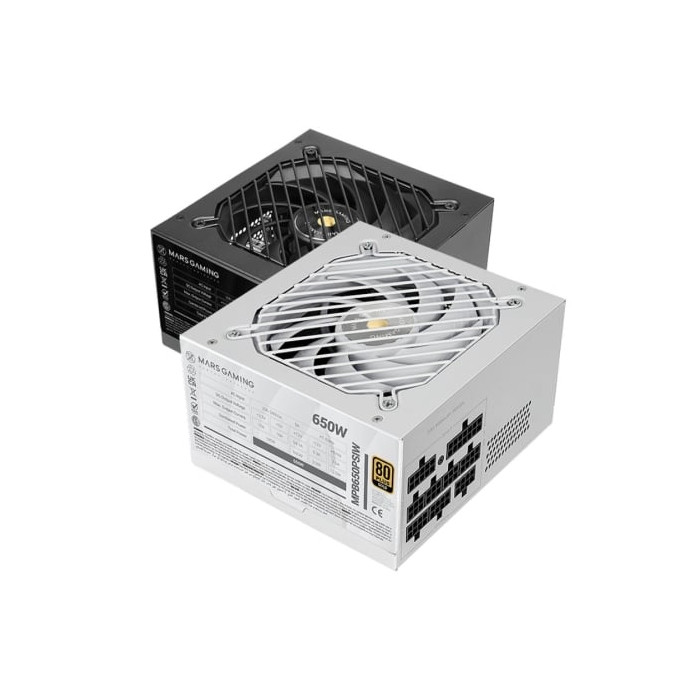 Fuente de Alimentación Mars Gaming MPB650PSI/ 650W/ Ventilador 12cm/ 80 Plus Gold/ Blanca | Fuentes