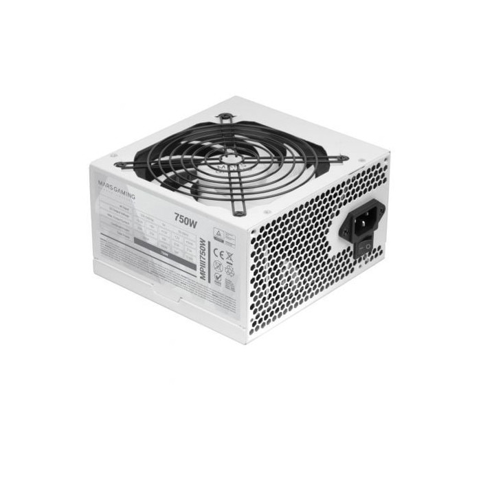 Fuente de Alimentación Mars Gaming MPIII750W/ 750W/ Ventilador 12cm/ Blanca | Fuentes