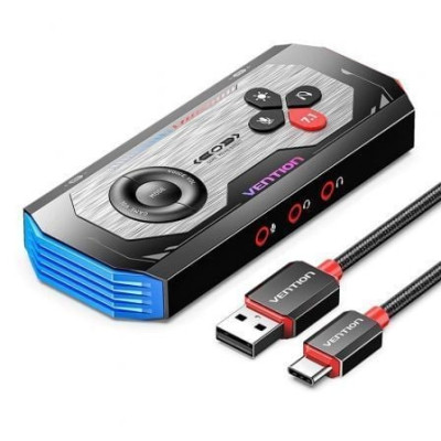Tarjeta de Sonido Gaming con Amplificador Vention CVAB0/ USB Tipo-C Macho - 3xJack 3.5 Hembra | Tarjetas de Sonido