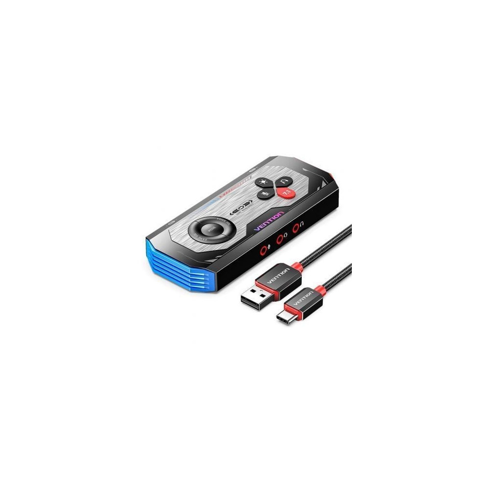 Tarjeta de Sonido Gaming con Amplificador Vention CVAB0/ USB Tipo-C Macho - 3xJack 3.5 Hembra | Tarjetas de Sonido