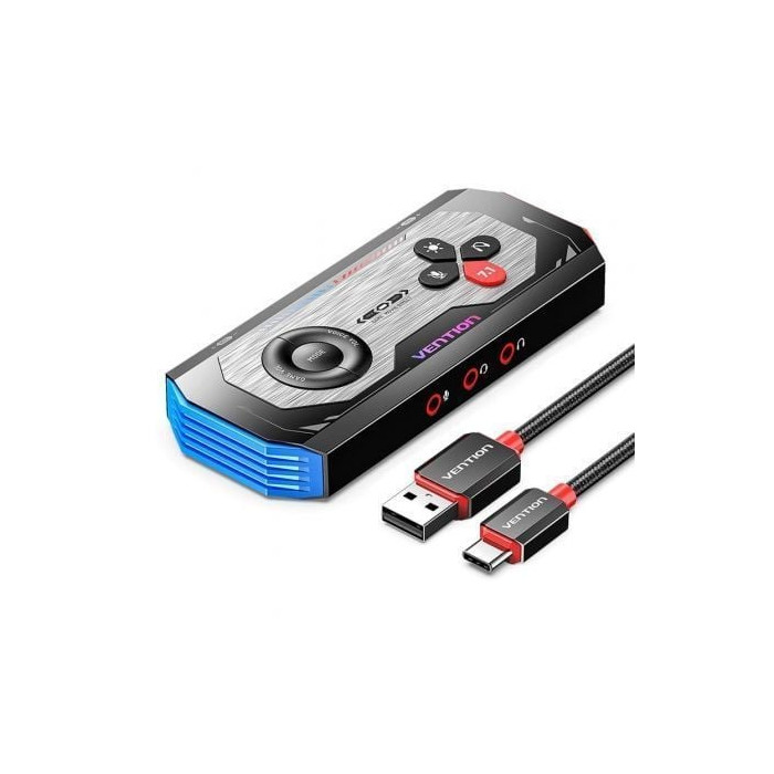 Tarjeta de Sonido Gaming con Amplificador Vention CVAB0/ USB Tipo-C Macho - 3xJack 3.5 Hembra | Tarjetas de Sonido