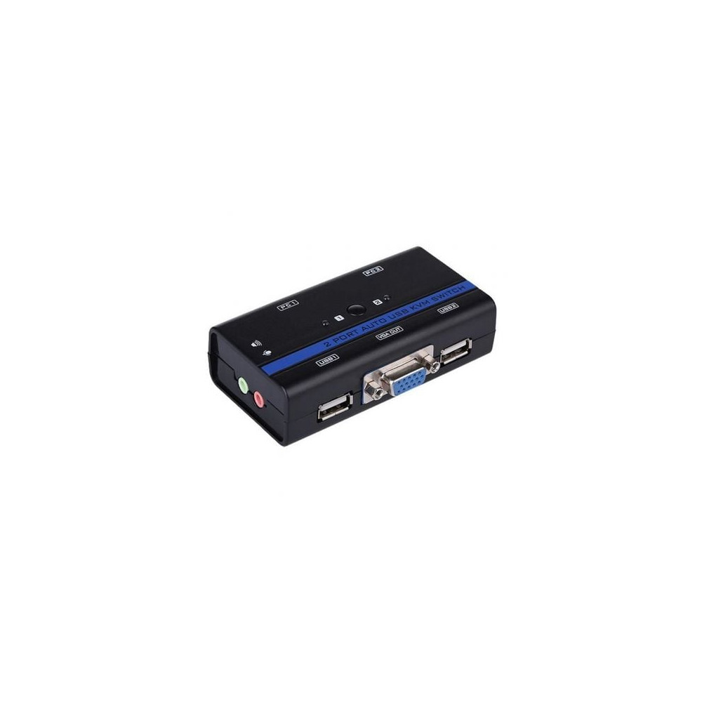 Conmutador KVM SVGA Aisens A111-0064/ 2PC con 1 sólo teclado y ratón | KVM y Splitters