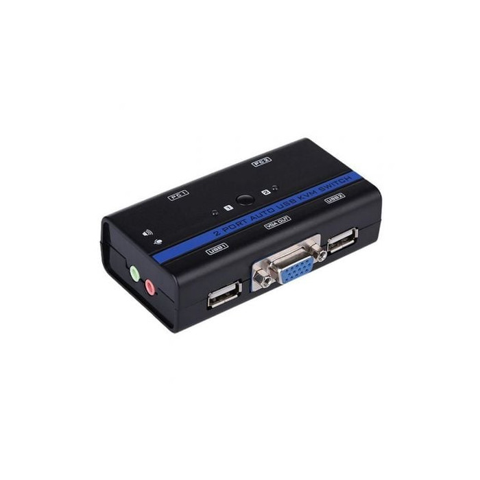 Conmutador KVM SVGA Aisens A111-0064/ 2PC con 1 sólo teclado y ratón | KVM y Splitters