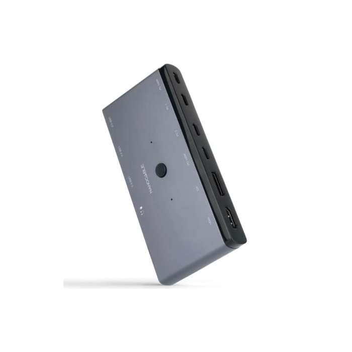 Switch Conmutador 8K Nanocable 10.12.0003/ 1x HDMI/ 1x DisplayPort/ 3x USB/ 2x USB Tipo-C/ 1x Jack 3.5mm/ 2x USB Tipo-C PD | KVM