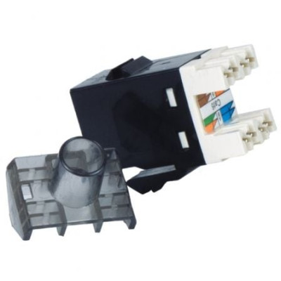Conector RJ45 Phasak SD 3018 Cat.6 UTP/ Negro | RJ45/RJ11