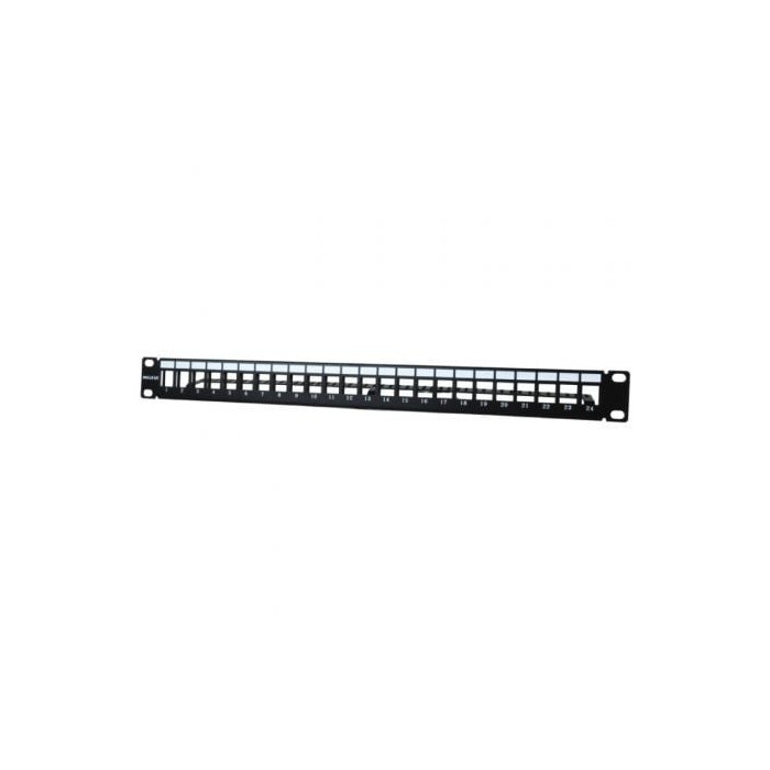 Patch Panel Phasak PA 3424/ 24 Puertos/ Cat.6/ Altura 1U/ Gestión de Cable/ Conectores RJ45 UTP No Incluidos | Armaris Rack