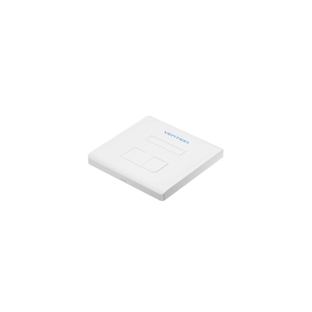 Placa de Pared Keystock Vention IFEW0/ 2 Puertos RJ45 | RJ45/RJ11