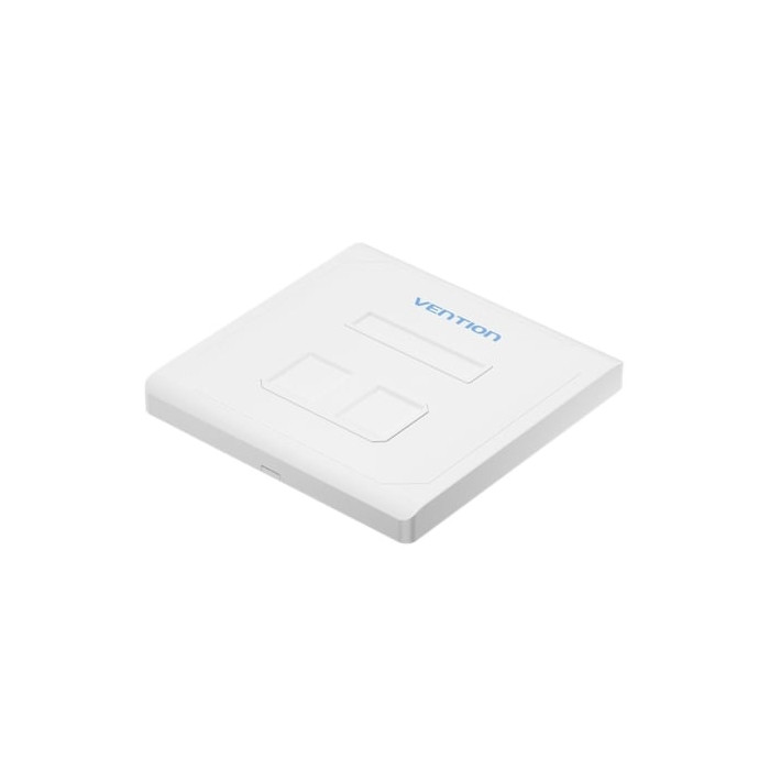 Placa de Pared Keystock Vention IFEW0/ 2 Puertos RJ45 | RJ45/RJ11