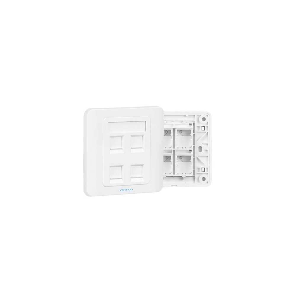 Placa de Pared Tipo 86 Vention IFFW0/ 4 Puertos RJ45 | RJ45/RJ11